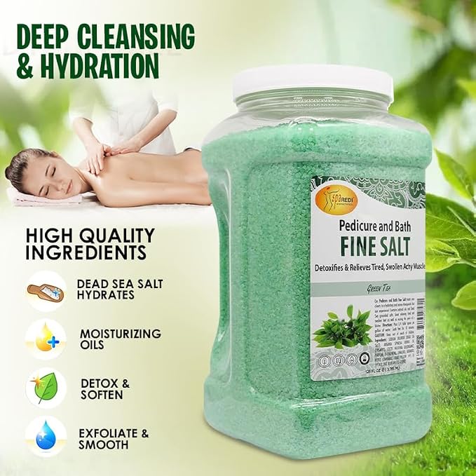 SPA REDI - Detox Foot Soak Pedicure and Bath Fine Salt, 128 Oz - Made - Image 5