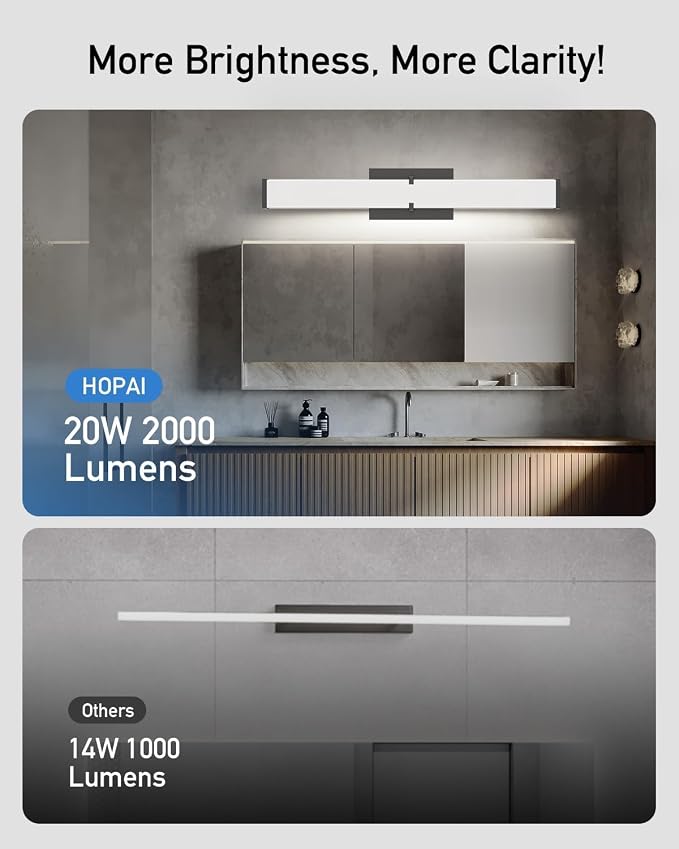 Modern Bathroom Light Fixtures Over Mirror 16 Inch, 20W 2000 Lumen Dimmable - Image 5