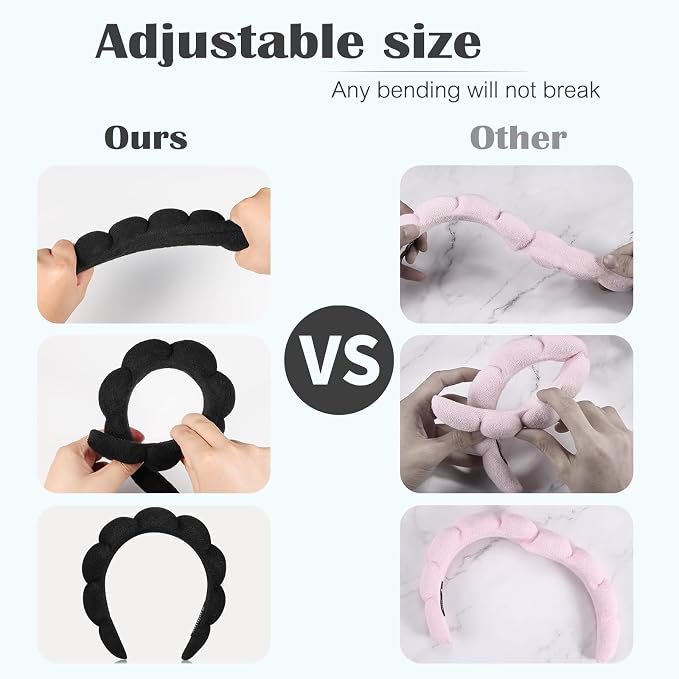 Ztomine Spa Headbands for Washing Face or Facial, Terry Cloth Headband Combo - Image 4