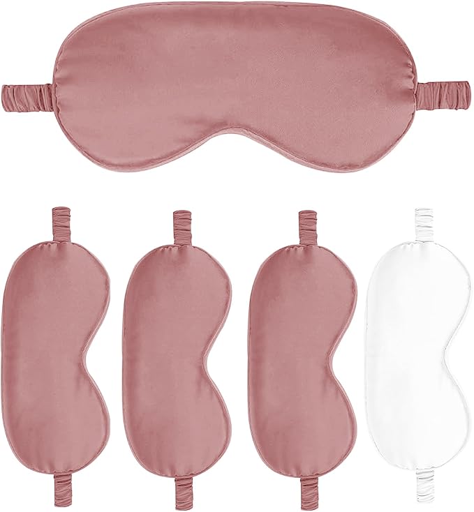 Sleep Masks 5PACK Silk Eyes Cover Satin Eye Mask Silky Blackout Soft Blindfold - Image 5