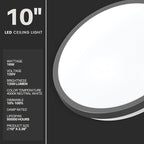 DYMOND 10" Matte Black LED Ceiling Light Flush Mount Lighting Fixture Dimmable - Image 2