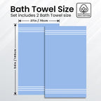 Infinitee Xclusives 100% Cotton Luxury Bath Towels Set of 2 - Image 3