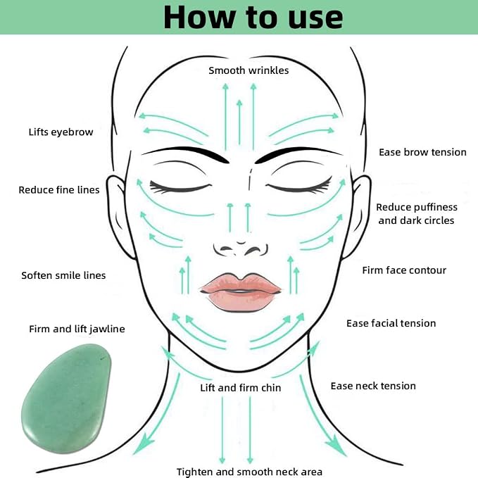 Gua Sha Facials Tools for Eyes Massage Tools Board Natural Jade Stone for SPA - Image 3