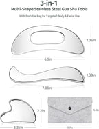 3-in-1 Stainless Steel Gua Sha Massage Tool Set, Muscle Scraper & IASTM Tools - Image 2