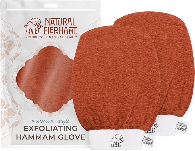 Natural Elephant Exfoliating Hammam Glove | Authentic Moroccan Kessa Body Scrub by NaturalElephant