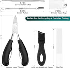 5-in-1 Professional Ingrown Toenail Tools Kit, Wide Jaw Slanted Nail Clippers & - Image 7