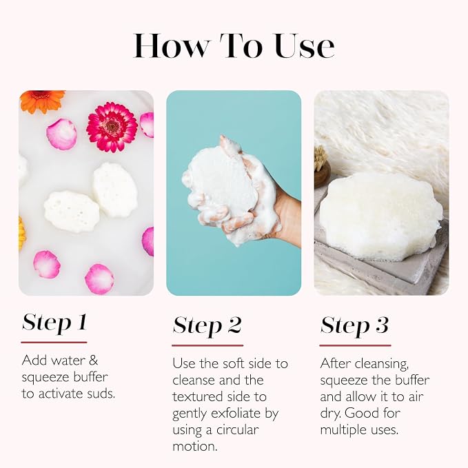 Spongellé Bulgarian Rose Pedi Buffer Bath Sponge | Exfoliating Foot & Heel - Image 6