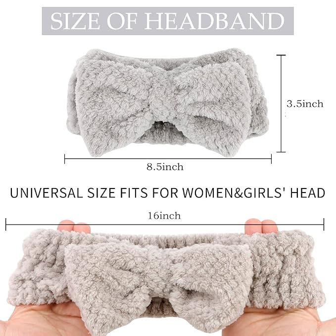 AHONEY 4 Pack Skin Care Facewash Headbands Women Girls Microfiber Spa Elastic - Image 4