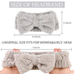 AHONEY 4 Pack Skin Care Facewash Headbands Women Girls Microfiber Spa Elastic - Image 4