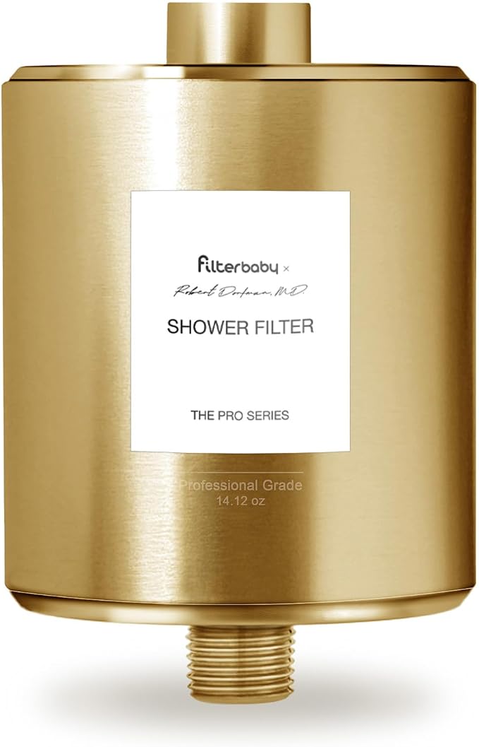 Filterbaby All-Metal Shower Filter Pro, IAPMO Certified to NSF 177, Doctor by Filterbaby