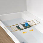 Stainless Steel Bathtub Tray, Expandable Marble Bath Tray - Image 5