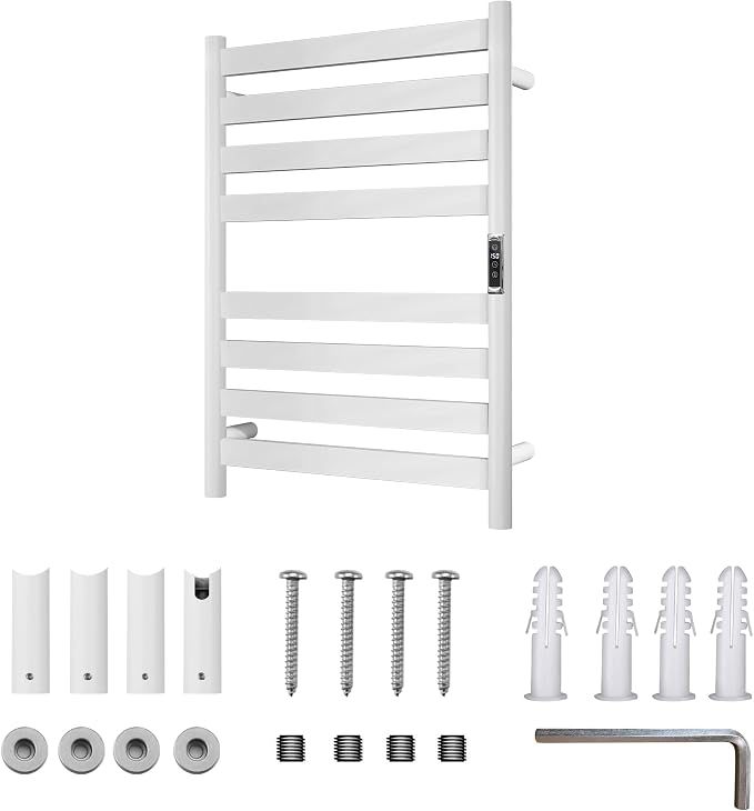 Heated Wall Mounted Electric Towel Warmer Rack, Timer & Temperature Control - Image 7