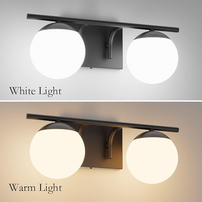 Ralbay Black Mid Century Modern 2-Light Bathroom Vanity Light Fixtures - Image 4