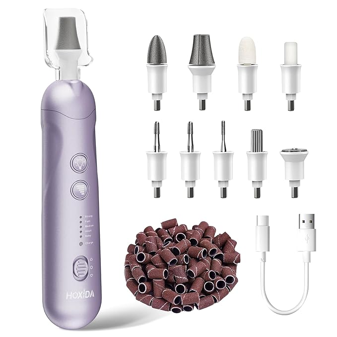 Professional Manicure Pedicure Kit, Cordless Electric Nail File Set, by Hoxida