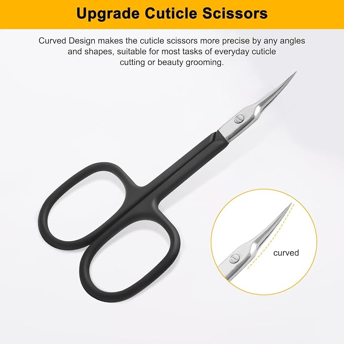 CGBE Cuticle Scissors Extra Fine Curved Blade, Super Slim Manicure Scissors - Image 3