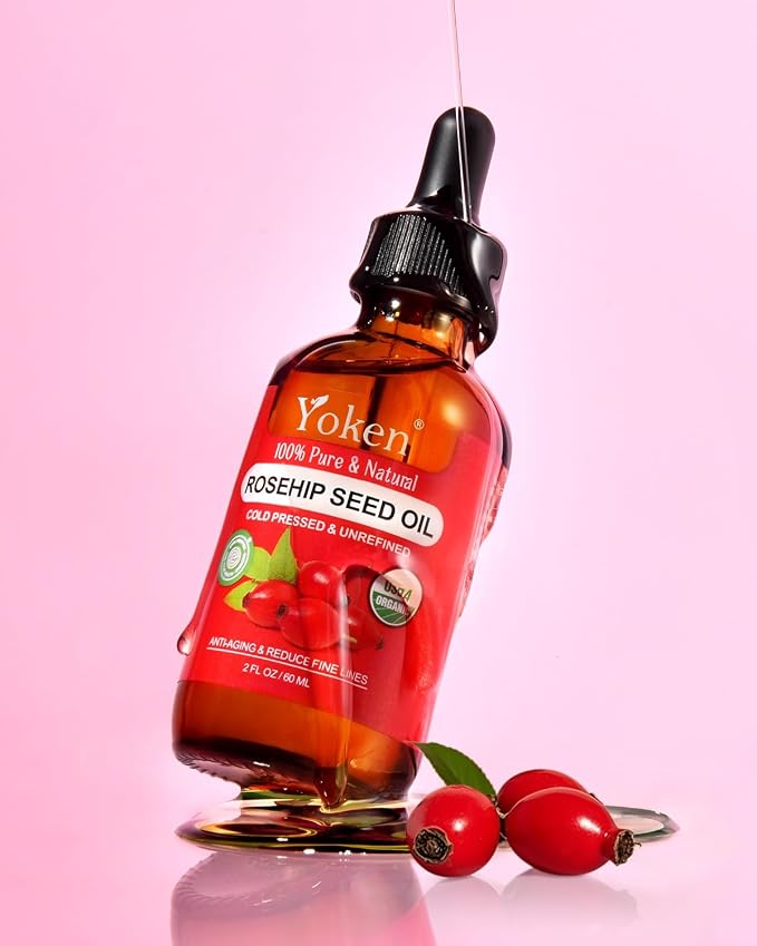 Yoken Organic Rosehip Seed Oil for Face, 100% Pure and Natural Cold Pressed - Image 2