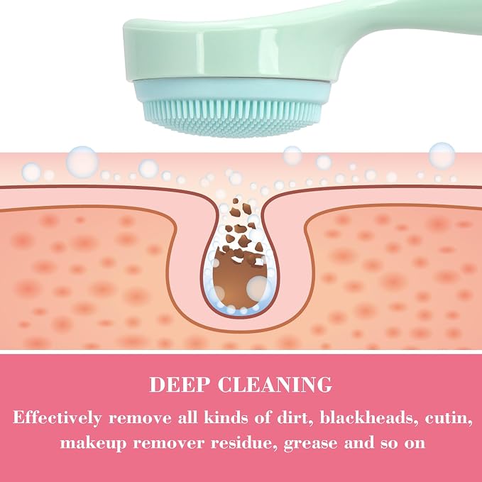 HINZIC 2 Pack Silicone Manual Facial Cleansing Brush, Skin Friendly Waterproof - Image 5