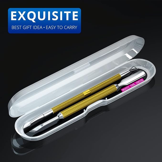2PCS Metal Mineral Gold Cuticle Pusher and Cutter Remover Salon Quality - Image 4