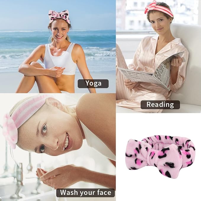 WHAVEL 6 Pack Pink Spa Headbands, Makeup Headbands Skincare Headbands - Image 5