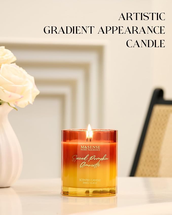 M&SENSE Spiced Pumpkin Fall Scented Candles Natural Soy Wax Non Toxic, 10.6oz - Image 6