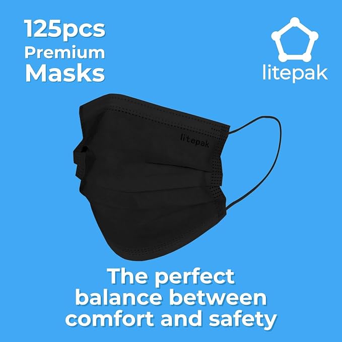 Litepak 125-Pack Disposable Face Mask Premium Comfort Earloops - Image 4