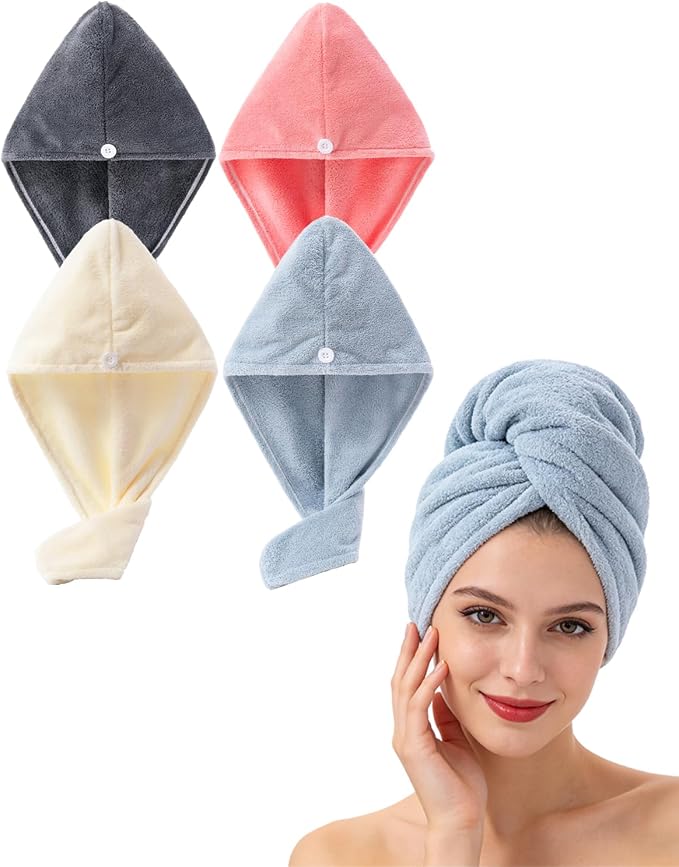 Lumimi Hair Towel Wrap 4 Pack for Women by Lumimi