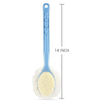 Shower Body Brush with Bristles and Loofah, Back Scrubber Bath Mesh Sponge with - Image 5