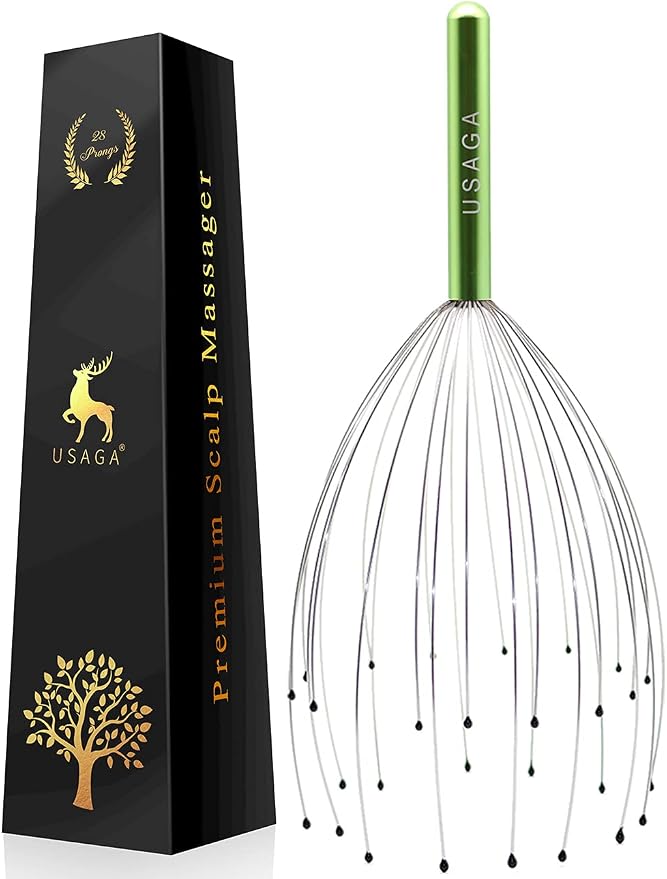 USAGA 28 Fingers Head Scratcher, Head Massager, Scalp Massager by USAGA