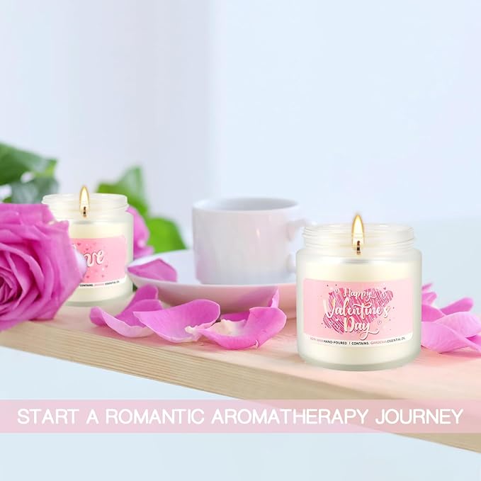 Valentine's Day Pink Scented Candles-12Pcs 3.5oz Each-Natural Plant Essential - Image 6