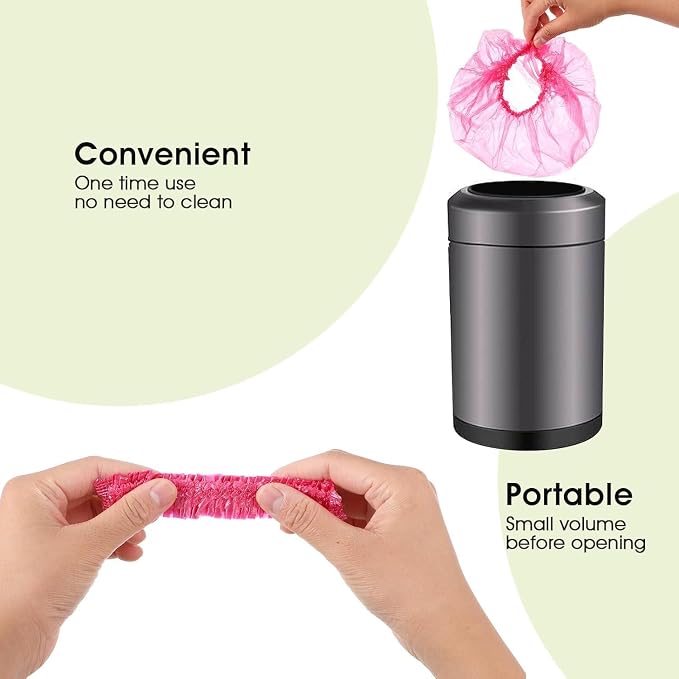 100 Pcs Rose Red Disposable Shower Caps, Shower Caps - Image 5