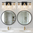 Bathroom Light Fixture Black Gold Vanity Lights Over Mirror, 3 Light Wall - Image 5