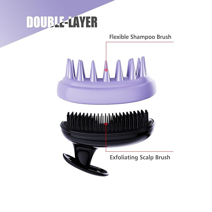 2-in-1 Scalp Massager Shampoo Brush, Scalp Scrubber, Exfoliator Brush - Image 3