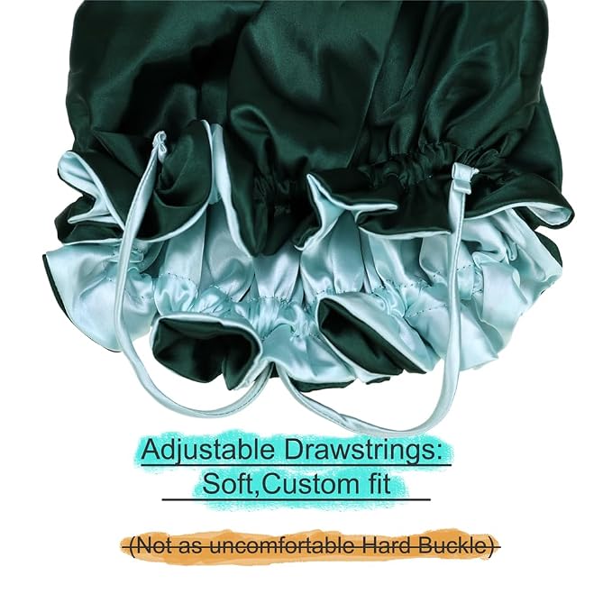 Adjustable Silk Satin Bonnet Hair Care Caps - Image 3