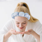 Zkptops Spa Headband for Washing Face Wristband Set Flower Sponge Makeup - Image 9