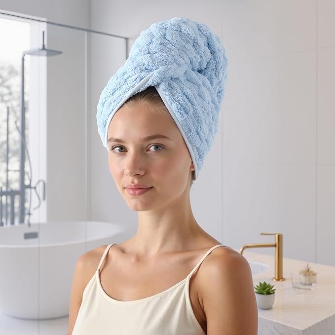 REDKISS Blue Microfiber Hair Towels - Image 4