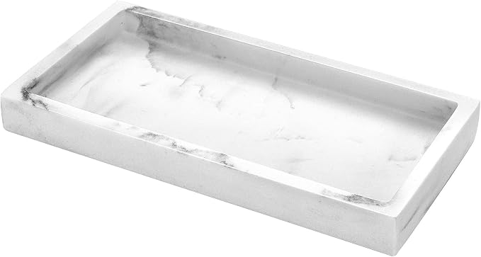 Luxspire Bathroom Vanity Tray, 8 x 4 inch Resin Dresser Jewelry Ring Dish Tank by Luxspire