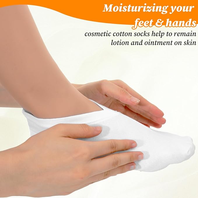 6 Pairs Moisturizing Socks Gloves Set, Spa Foot Moisturizer Socks & Cotton - Image 6