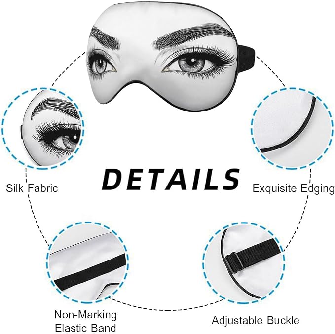 Sexy Eyes Sleep Eye Mask Woman Eyelashes Eyebrows Beautiful Silk Eye Mask - Image 3