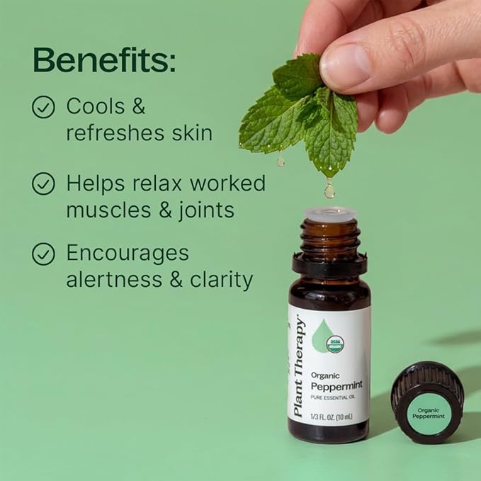 Plant Therapy Organic Peppermint Essential Oil 30 mL, 100% Pure, USDA Certified - Image 2