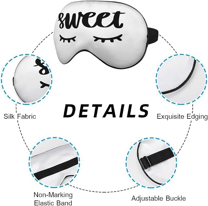 Sweet Dreams Eye Mask Sleeping Mask Cute Eyelashes White Sleep Masks Silky Soft - Image 3