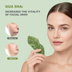 airogym 2PCS Jade Stone Gua Sha Set Face Massager Jade Facial Tools Body - Image 3