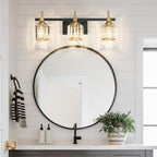 SOLFART Crystal Bathroom Light Fixtures 3 Light Bathroom Vanity Light Over - Image 5