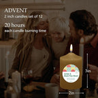 Home Scented Color Pillar Candles Set of12-2x3 inch - Image 7