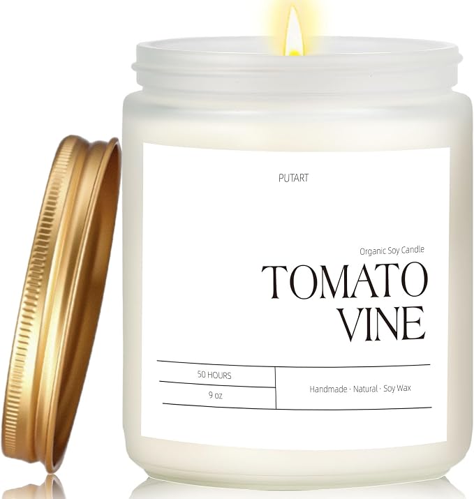 Tomato Vine Candles for Home Scented, Natural Soy Wax Aromatherapy Non Toxic by Unknown