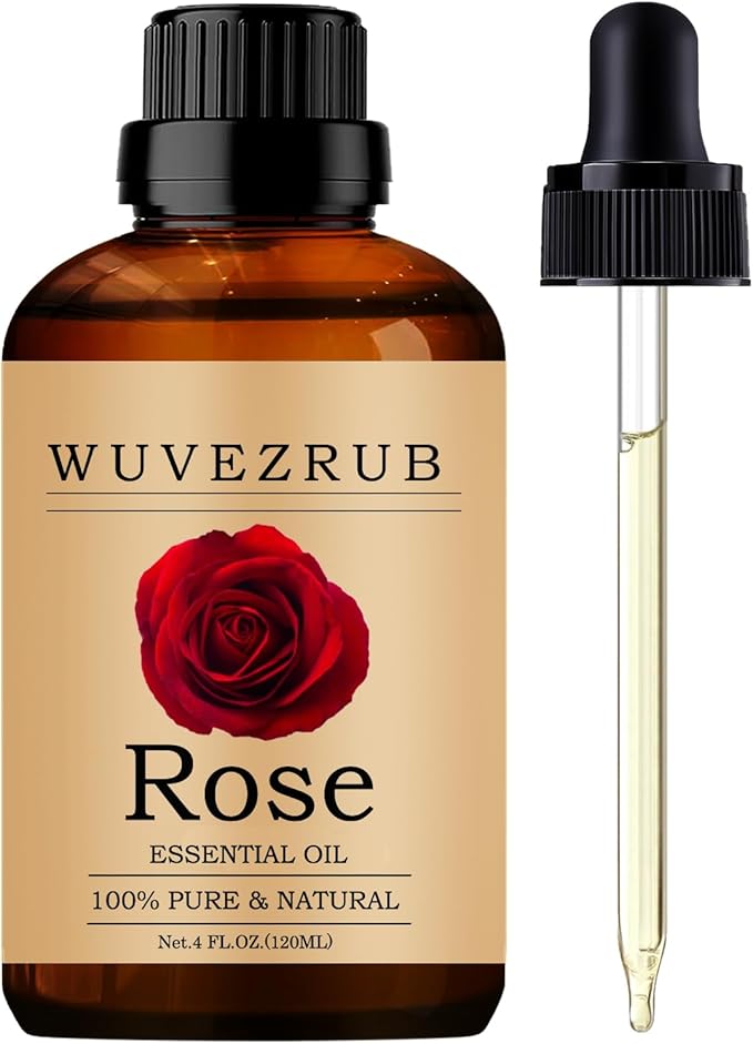 Rose Essential Oil, 120ML Pure and Natural by WUVEZRUB