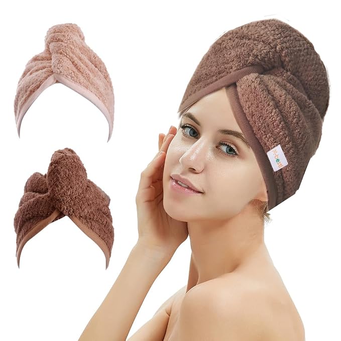 M-bestl 2 Pack Hair Drying Towels, Hair Wrap Towels, Absorbent Microfiber Hair by awesomeOralcareproduct