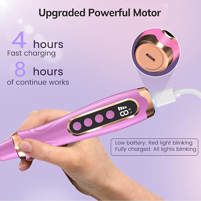 Professional Manicure Pedicure Kit Cordless Electric Nail File Set 6 Speed - Image 4