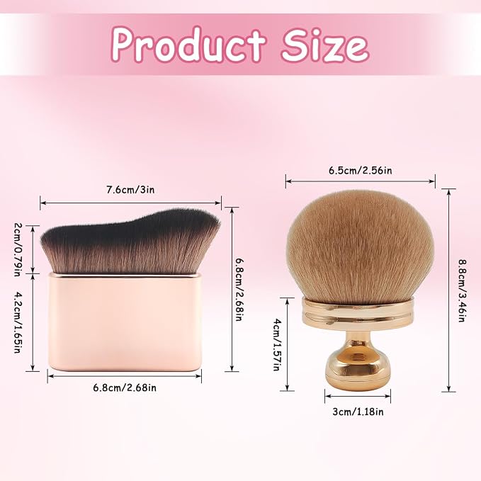 2Pcs Extra Large Body Makeup Brush, YuCool Kabuki Brush - Image 2