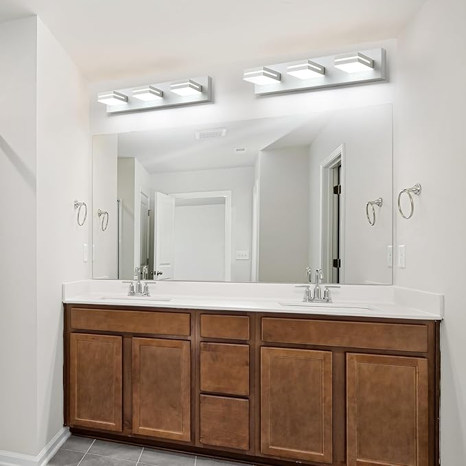 SineRise LED Modern Bathroom Vanity Light Fixtures, Matte White Modern Acrylic - Image 6