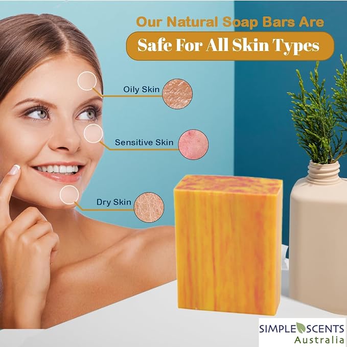 Simple Scents Australia Peach Scented Natural Soap Bars, 3.5oz Moisturizing - Image 5